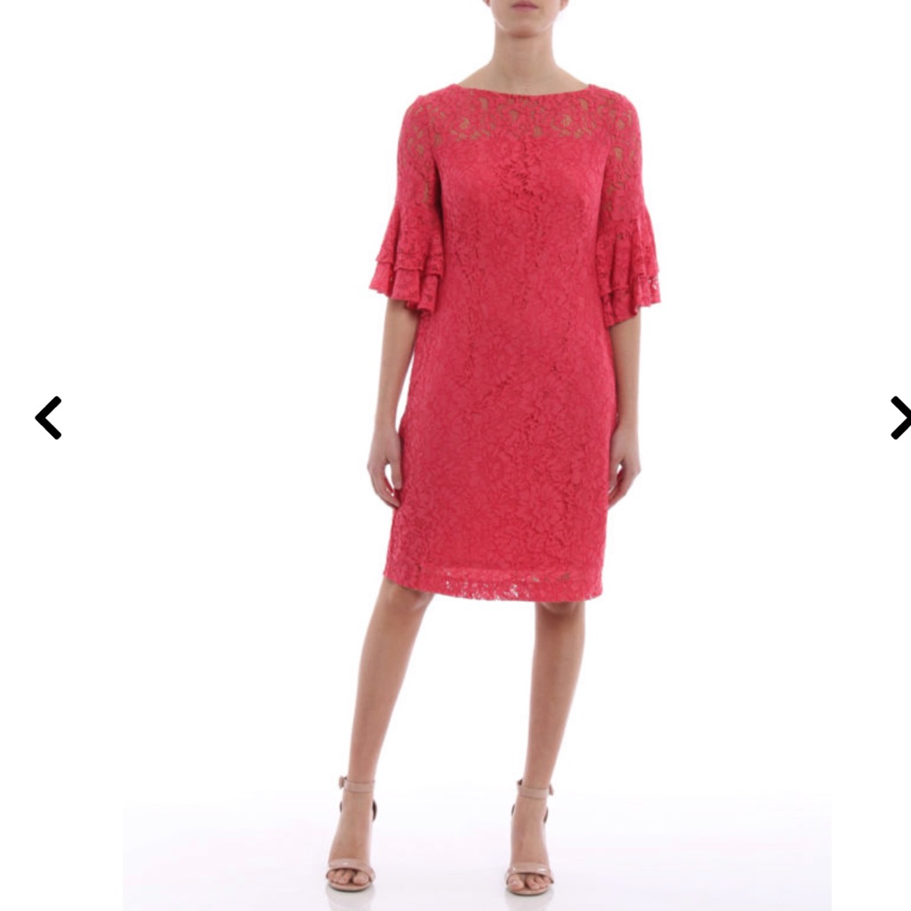 Lauren Lauren Ralph Lauren Marcelle Lace Dress Coral Salmon Size 8 Nwt